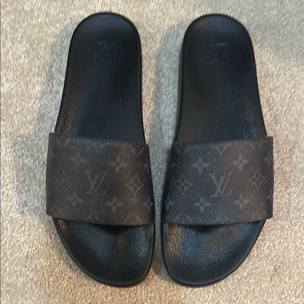 Louis Vuitton Dark Monogram Slide Sandals